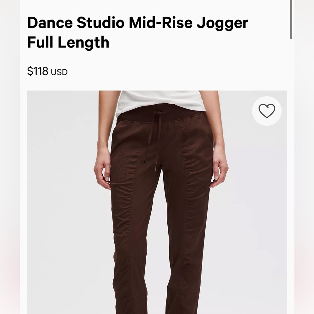 Lululemon Dance Studio Mid-Rise Jogger Full Length- Lava Cake WORN ONCE - Picture 2 of 8